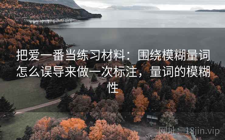 把爱一番当练习材料：围绕模糊量词怎么误导来做一次标注，量词的模糊性